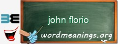 WordMeaning blackboard for john florio